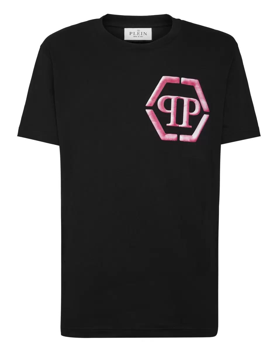 Herren T-Shirt Round Neck Ss Hexagon T-Shirt Das Günstigste Philipp Plein Black