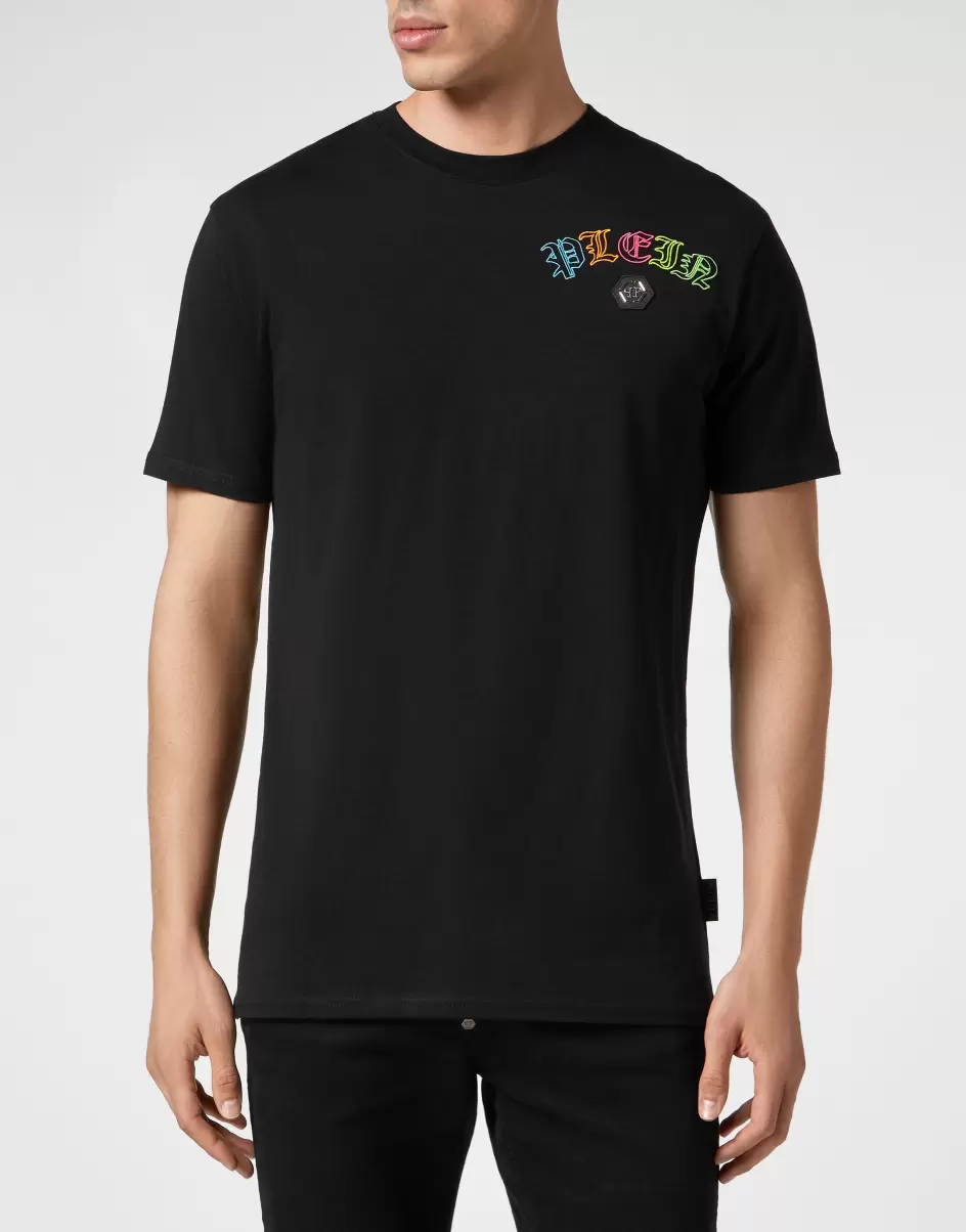 Philipp Plein T-Shirt Embroidered T-Shirt Round Neck Ss With Crystals Gothic Plein Black Frühbucherrabatt Herren - 1