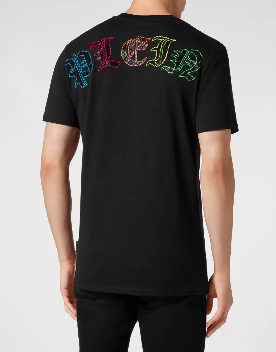 Philipp Plein T-Shirt Embroidered T-Shirt Round Neck Ss With Crystals Gothic Plein Black Frühbucherrabatt Herren - 2