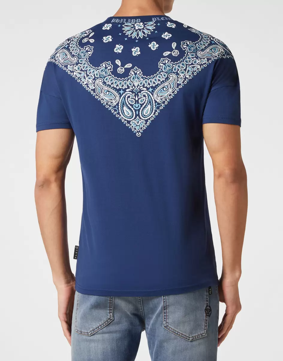 T-Shirt Round Neck Ss Paisley Bandana Philipp Plein Bestellung T-Shirt Herren Dark Blue - 2