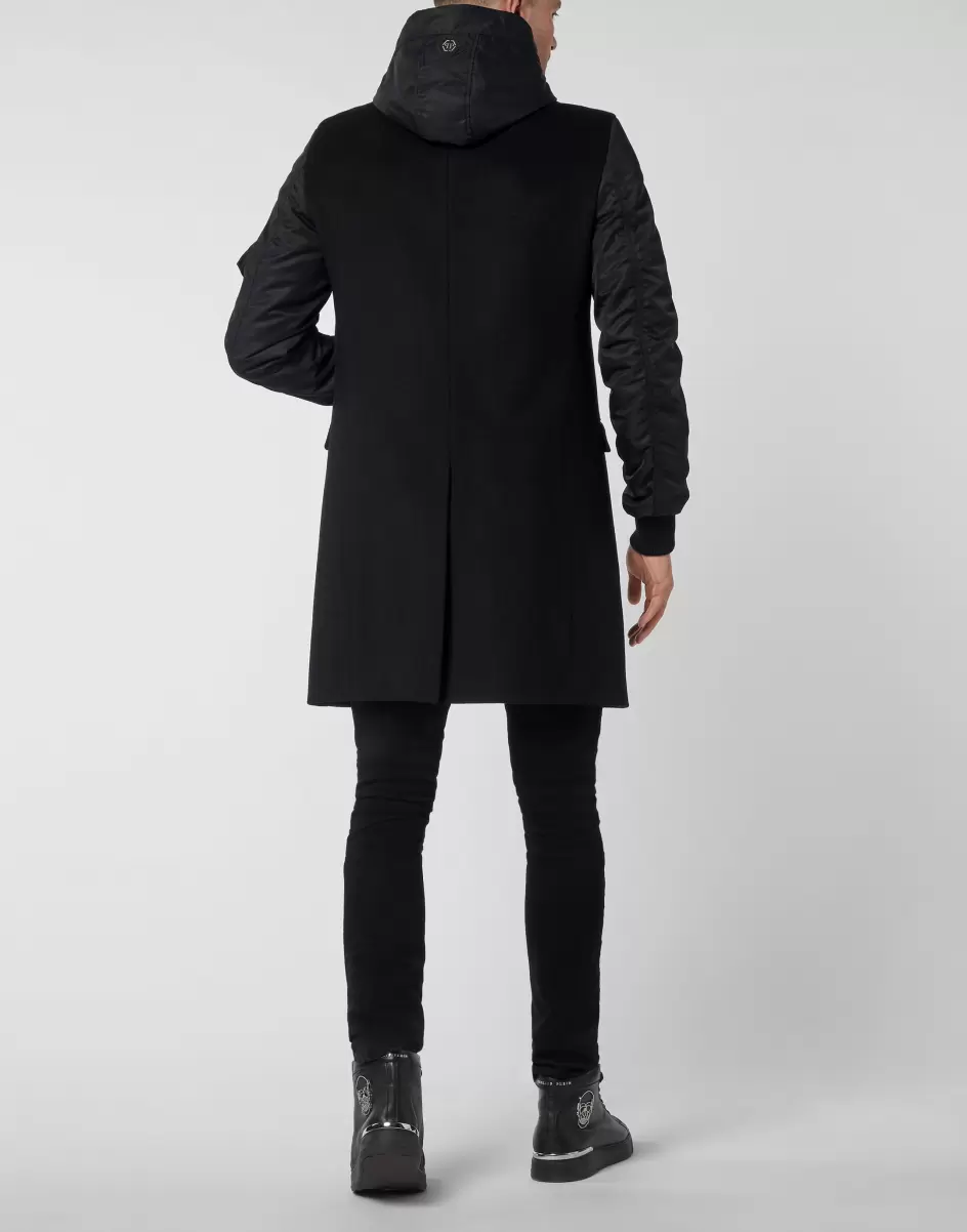 Herren Philipp Plein Long Hoodie Coat Oberbekleidung & Mäntel Verkaufspreis Black - 2