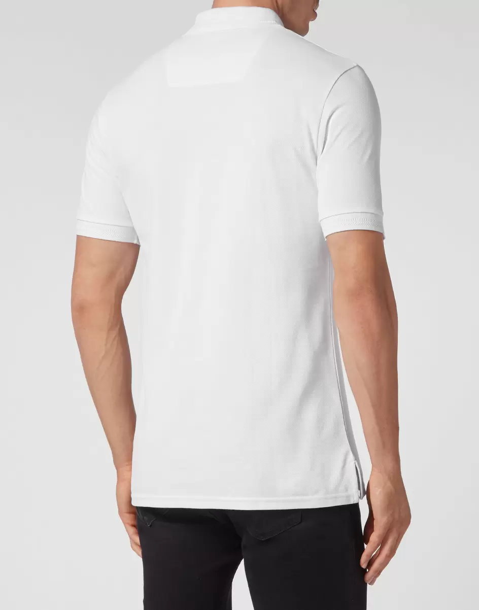 Poloshirts Philipp Plein Herren Slim Fit Polo Shirt Ss Snake Bestellen White - 2
