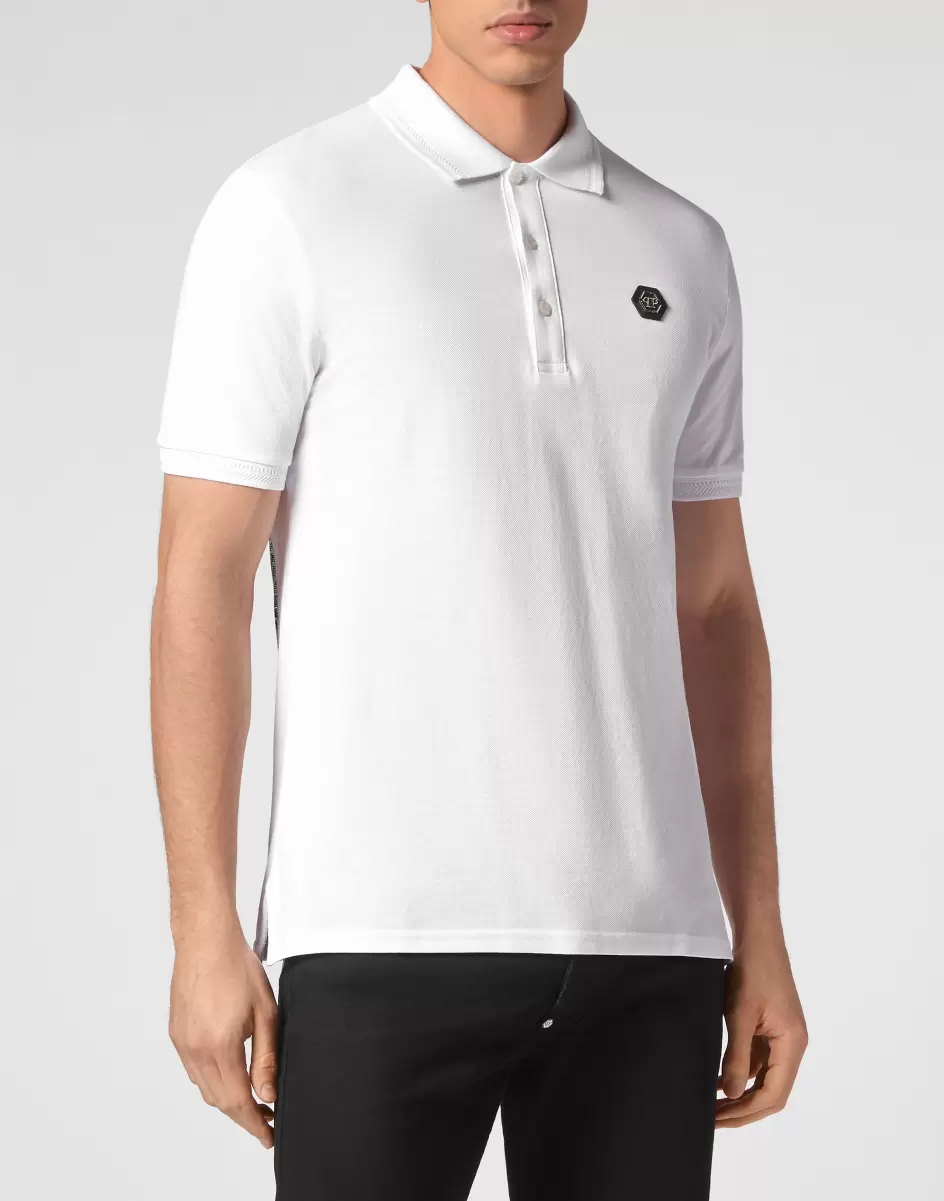 Slim Fit Polo Shirt Ss Snake Philipp Plein White Herren Neues Produkt Poloshirts - 2