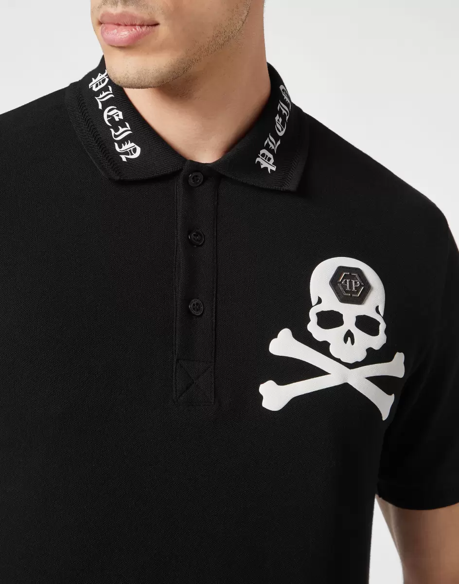 Polo Shirt Ss Skull&Bones Verkaufen Herren Poloshirts Philipp Plein Black - 4