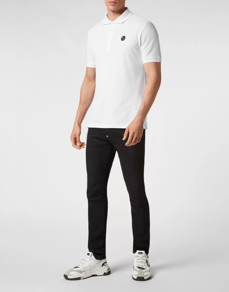 Philipp Plein White Herren Poloshirts Polo Shirt Ss Gothic Plein Markenstrategie - 3
