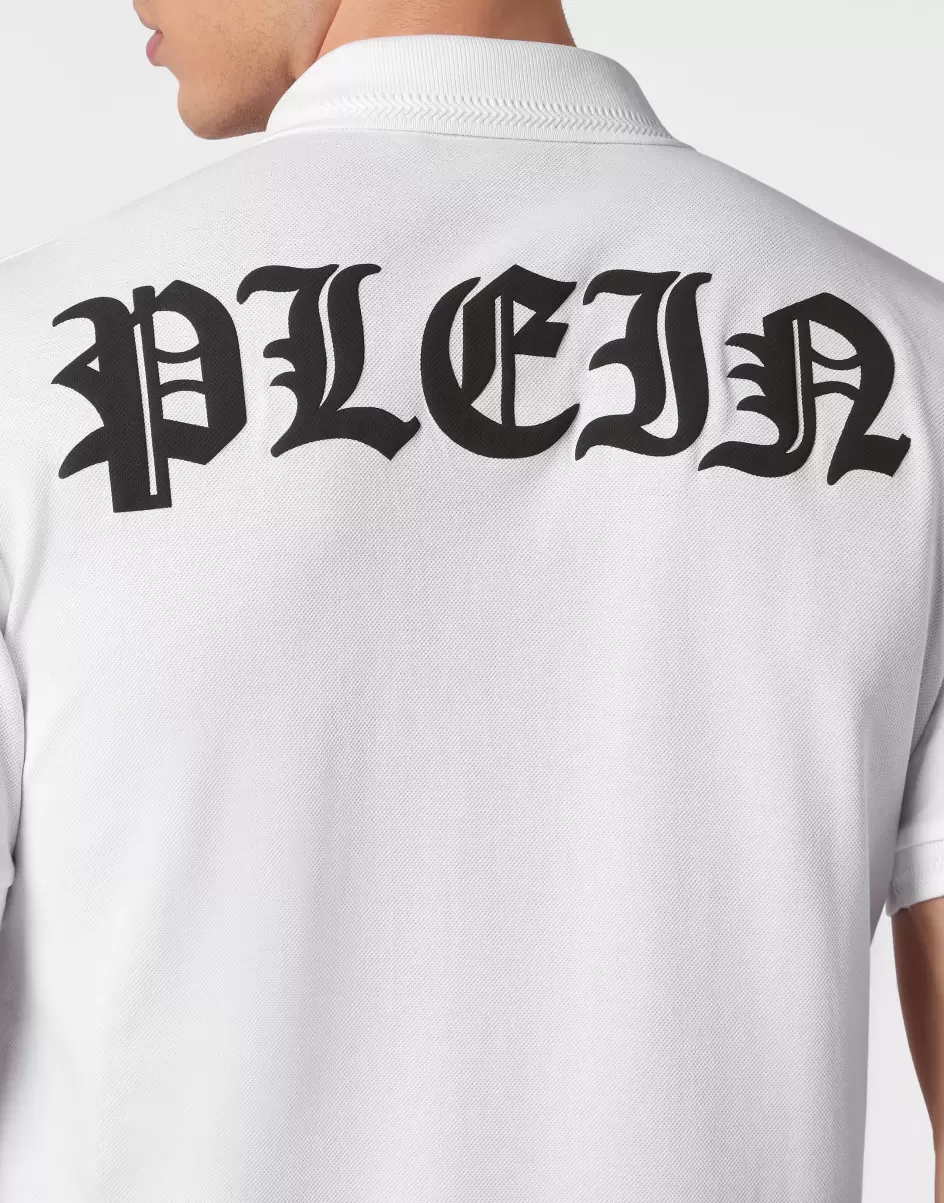 Philipp Plein White Herren Poloshirts Polo Shirt Ss Gothic Plein Markenstrategie - 4