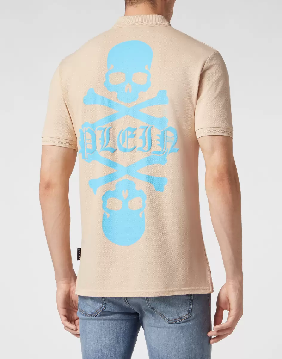 Herren Philipp Plein Poloshirts Beige Polo Shirt Ss Skull&Bones Rabatt - 2