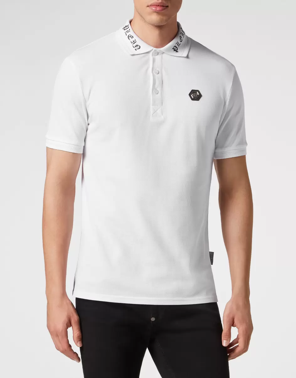 White Design Herren Polo Shirt Ss Gothic Plein Philipp Plein Poloshirts - 1