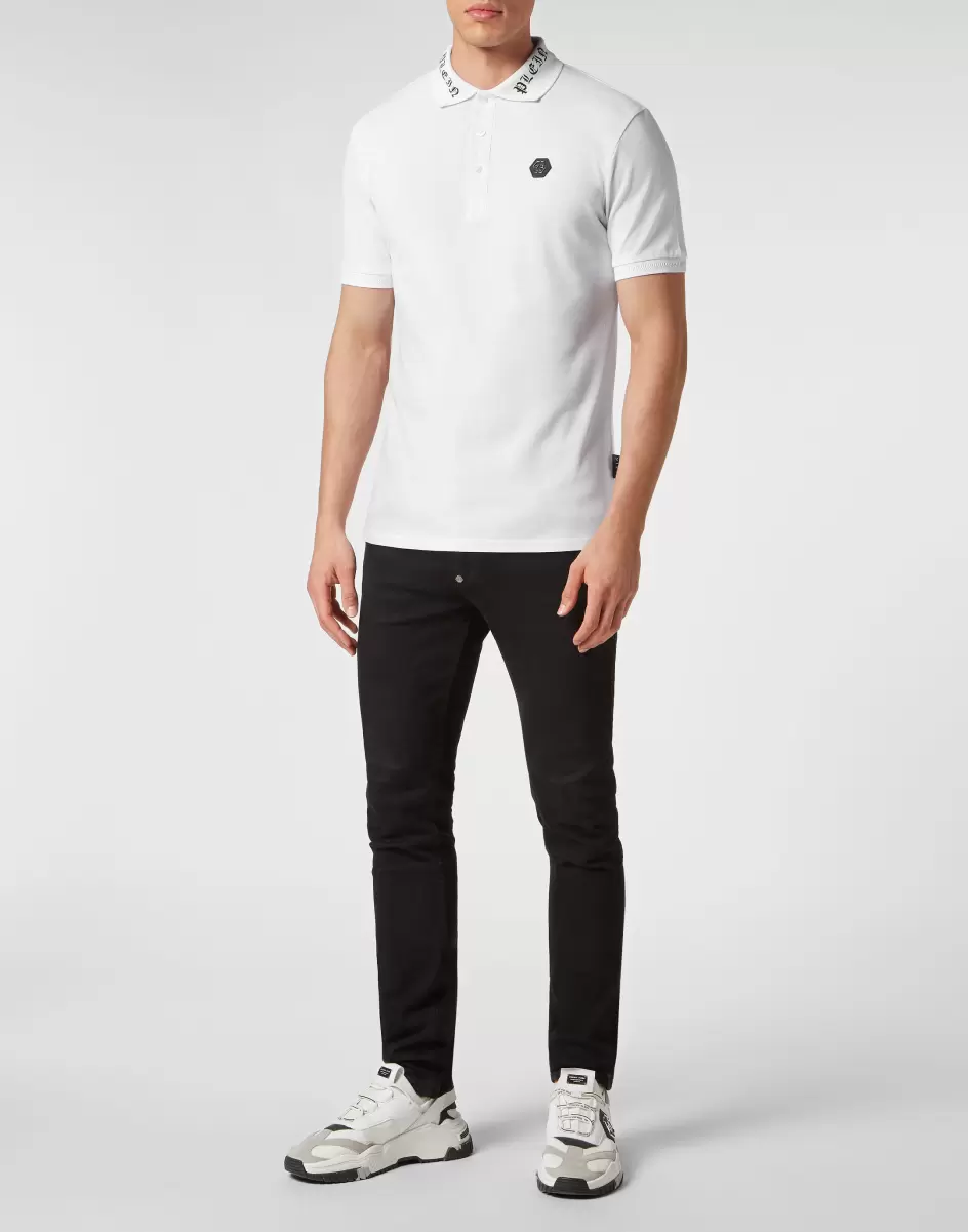 White Design Herren Polo Shirt Ss Gothic Plein Philipp Plein Poloshirts - 3
