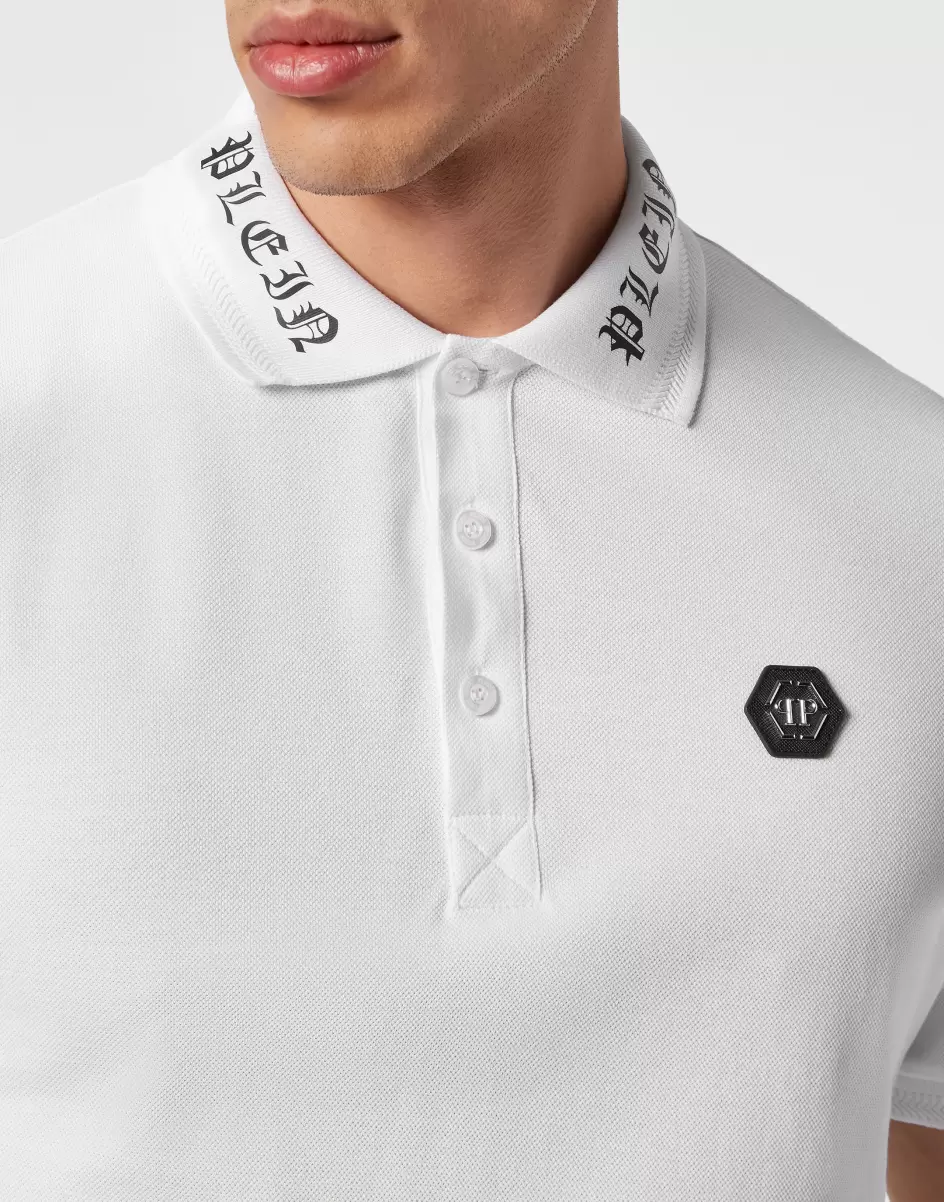 White Design Herren Polo Shirt Ss Gothic Plein Philipp Plein Poloshirts - 4