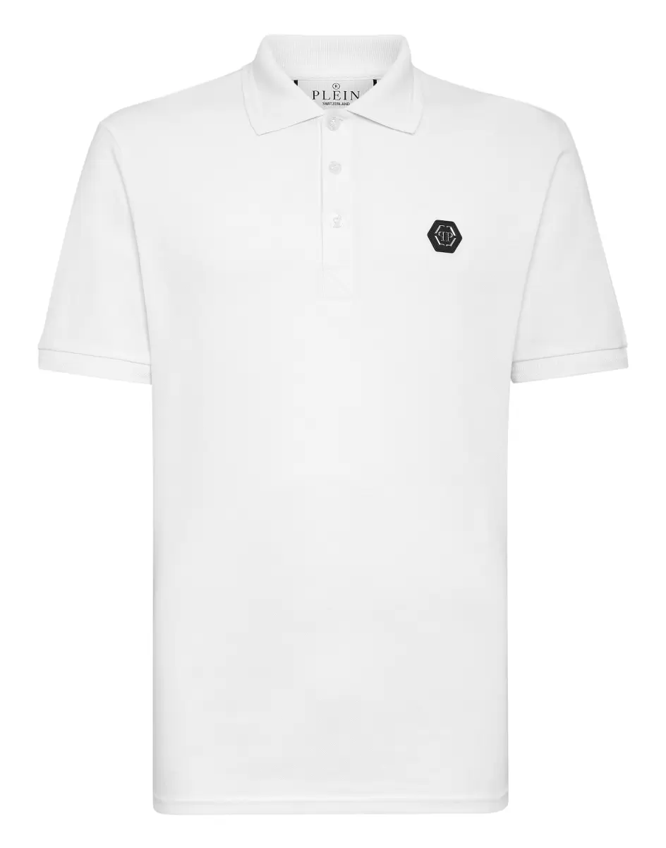 Poloshirts Philipp Plein Herren Preisangebot Polo Shirt Ss Hexagon White
