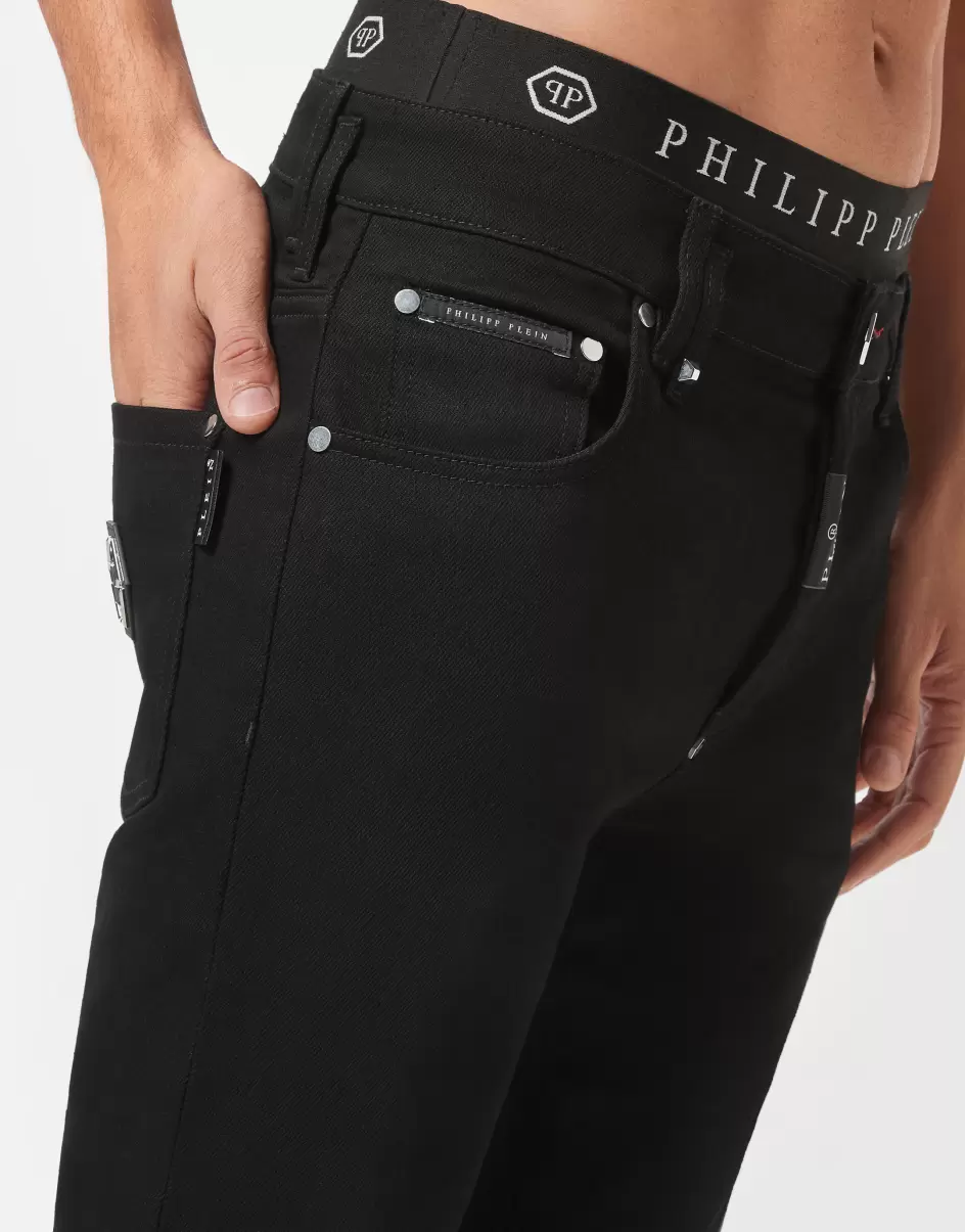 Rabattberechtigung Denim Herren Denim Trousers Skinny Fit Hexagon Noir Plein Philipp Plein - 4