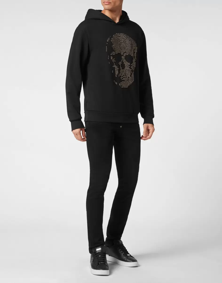 Hoodie Sweatshirt Skull Strass Black Herren Philipp Plein Street Couture Mengenrabatt - 3