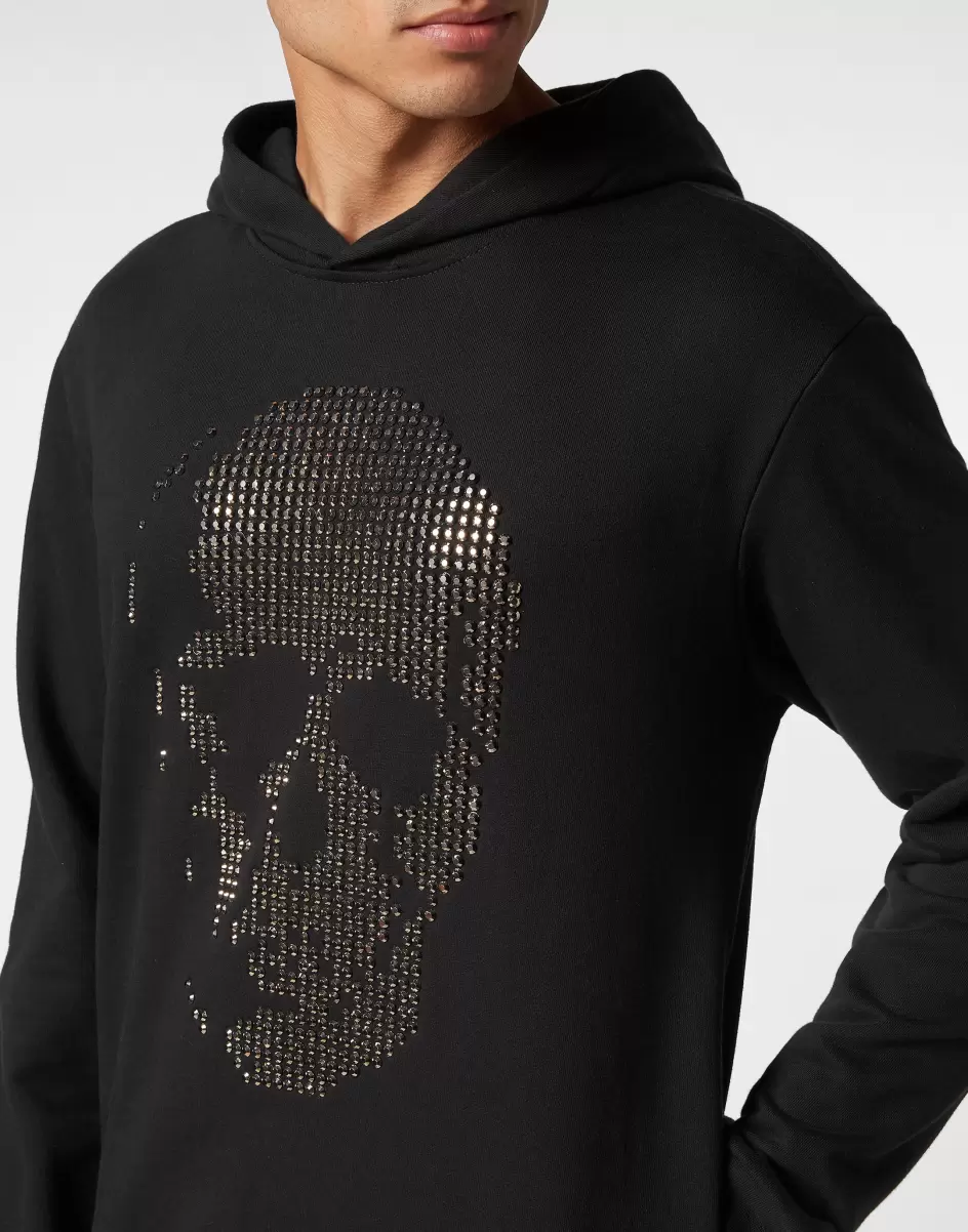 Hoodie Sweatshirt Skull Strass Black Herren Philipp Plein Street Couture Mengenrabatt - 4