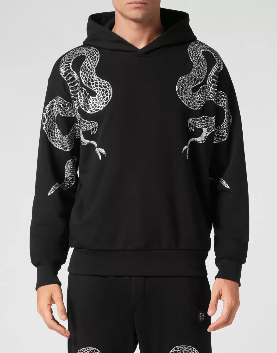 Hoodie Sweatshirt Snake Black Street Couture Philipp Plein Präzision Herren - 1