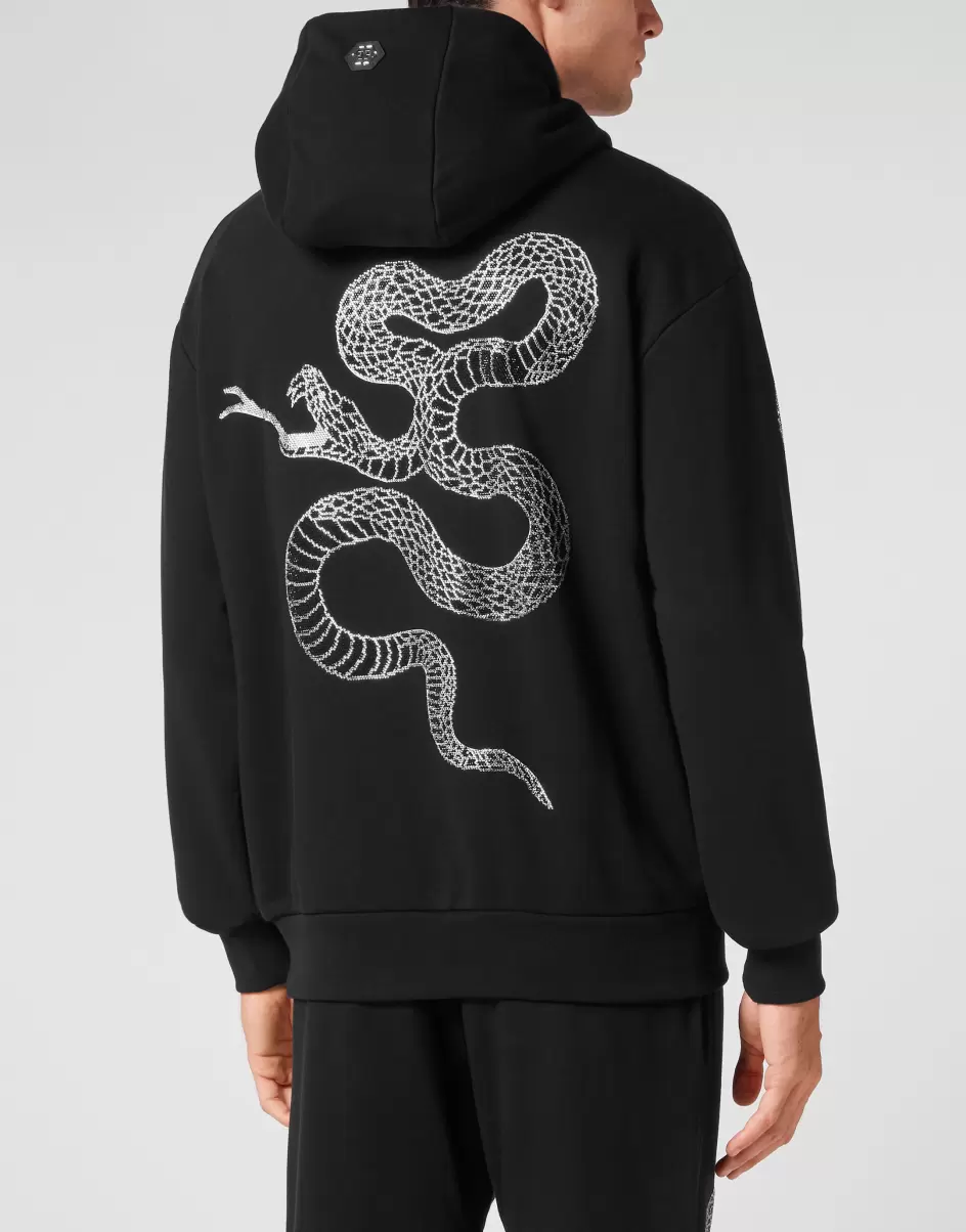 Hoodie Sweatshirt Snake Black Street Couture Philipp Plein Präzision Herren - 2