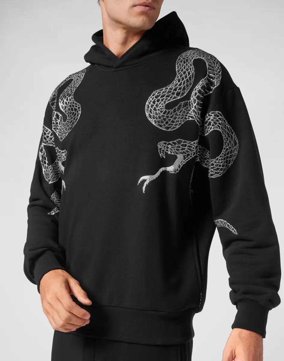Hoodie Sweatshirt Snake Black Street Couture Philipp Plein Präzision Herren - 4