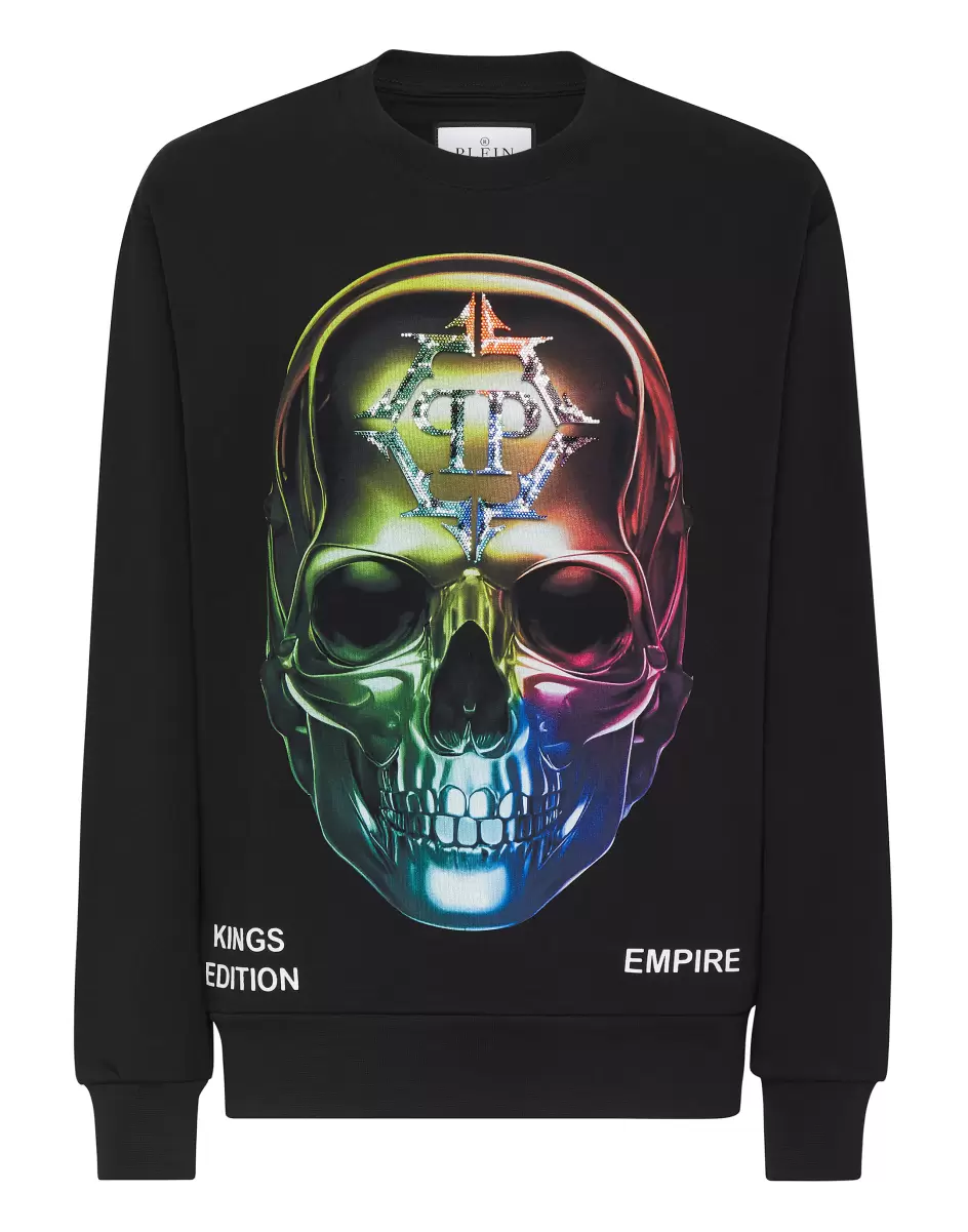 Philipp Plein Herren Street Couture Black / Multicolored Sweatshirt Chrome Billig