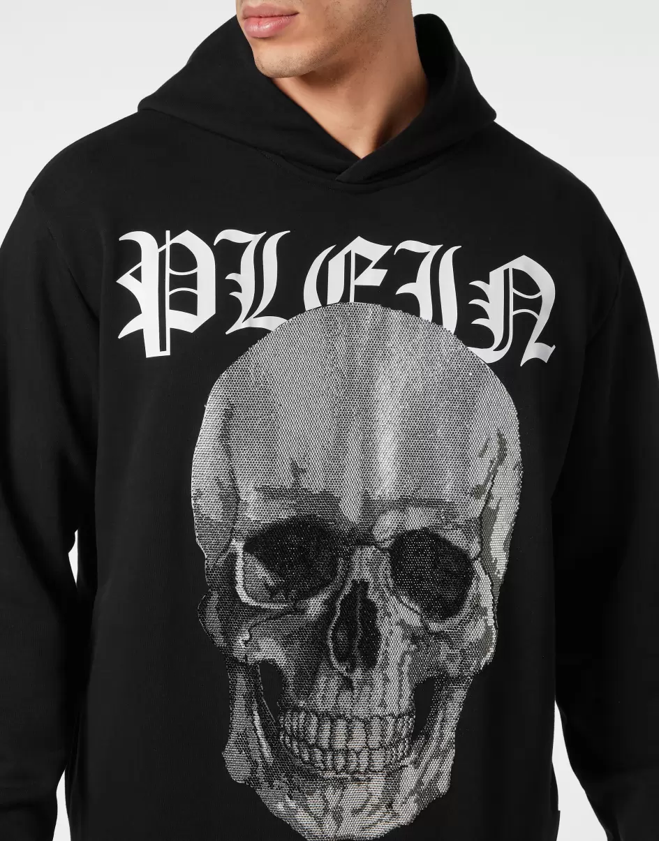 Black Herren Hoodie Sweatshirt With Crystals Skull Philipp Plein Verkauf Street Couture - 4
