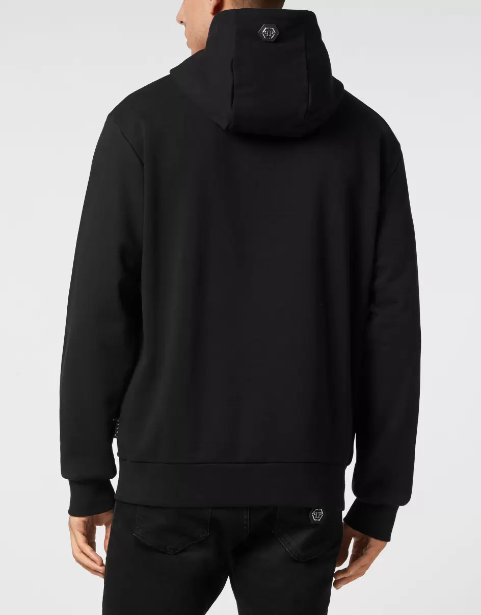 Black Hoodie Sweatshirt With Crystals Philipp Plein Preisniveau Street Couture Herren - 2