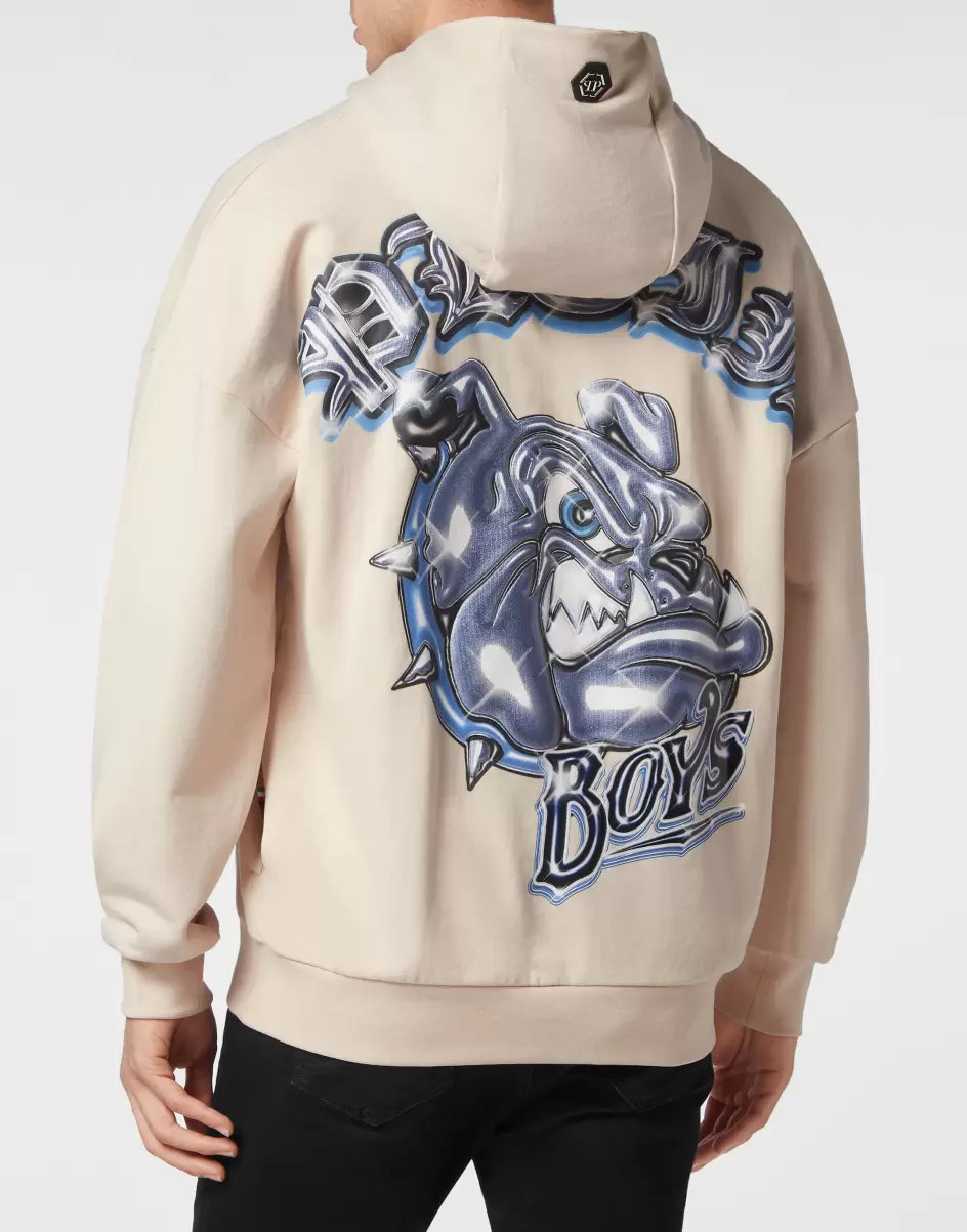 Philipp Plein Street Couture Beige Kaufen Herren Hoodie Sweatshirt Bulldogs - 2