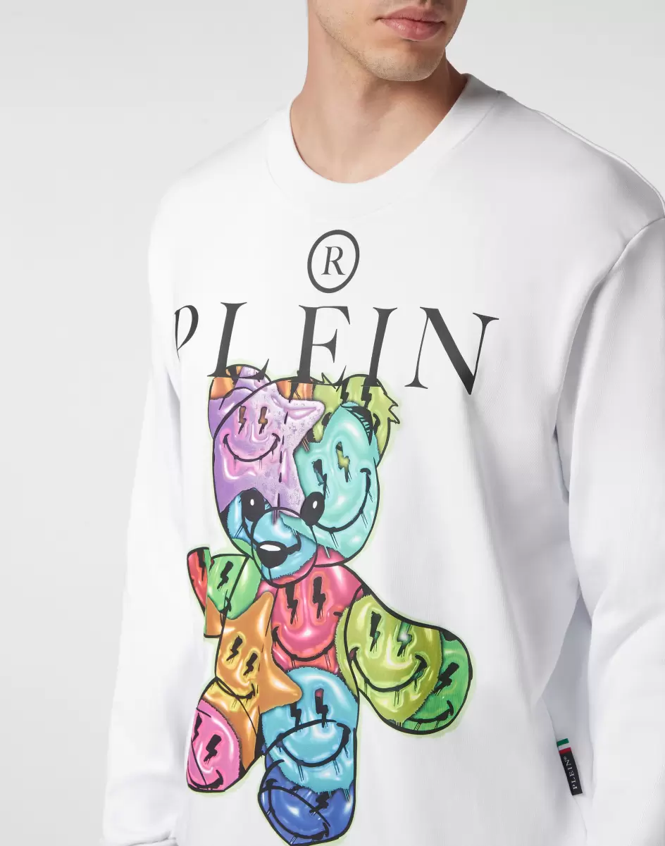 Street Couture White Sweatshirt Roundneck Teddy Bear Philipp Plein Herren Preisvorteil - 4