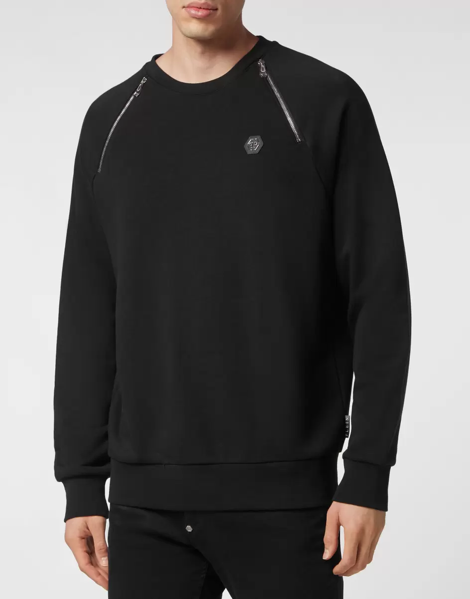 Street Couture Black Herren Kaufen Zip Chain Sweatshirt Ls Philipp Plein - 1