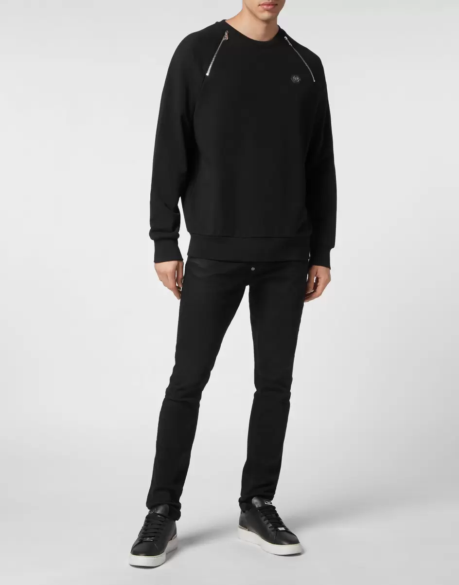 Street Couture Black Herren Kaufen Zip Chain Sweatshirt Ls Philipp Plein - 3