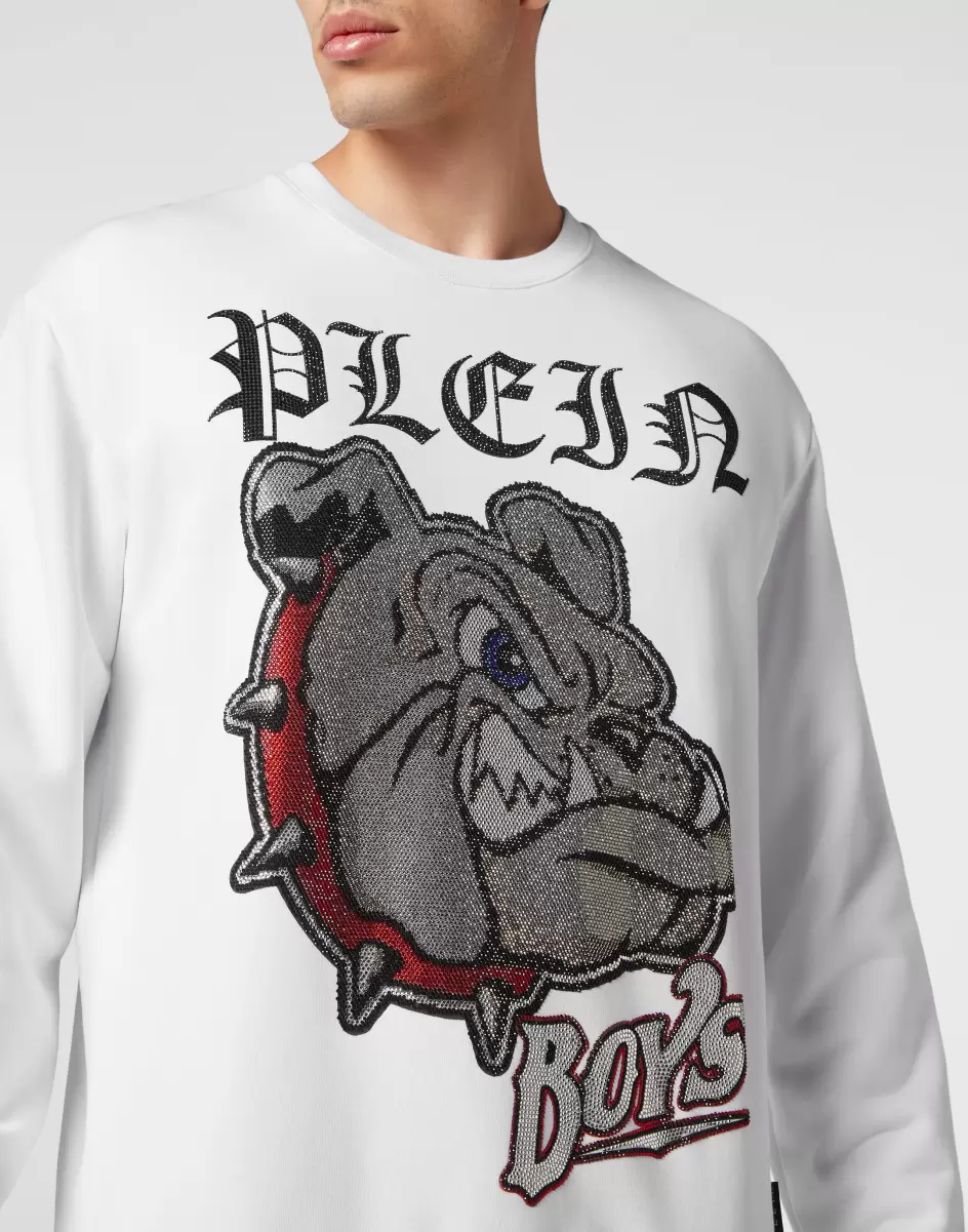 Sweatshirt Ls Bulldogs Street Couture Philipp Plein Billig White Herren - 4