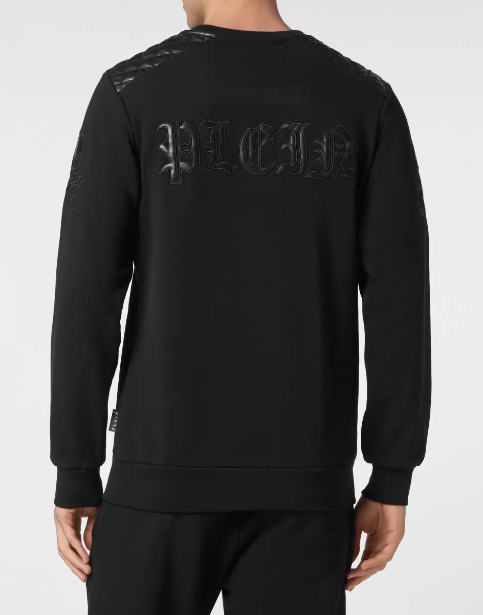Herren Online-Shop Street Couture Zip Chain Sweatshirt Ls Gothic Plein Philipp Plein Black - 2