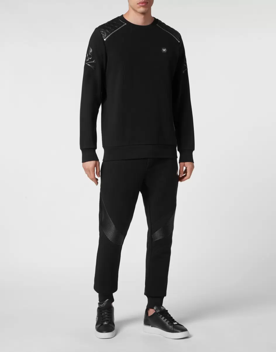 Herren Online-Shop Street Couture Zip Chain Sweatshirt Ls Gothic Plein Philipp Plein Black - 3