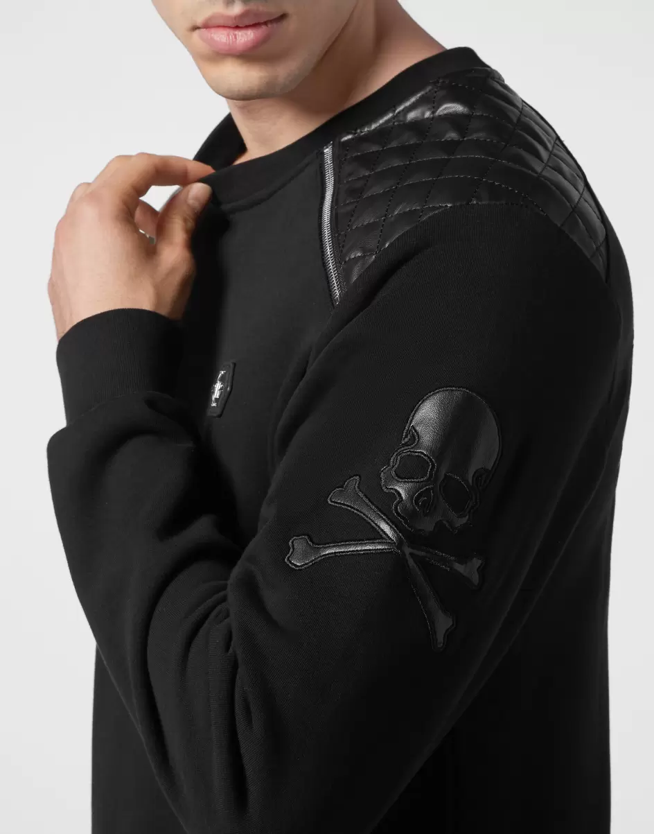 Herren Online-Shop Street Couture Zip Chain Sweatshirt Ls Gothic Plein Philipp Plein Black - 4