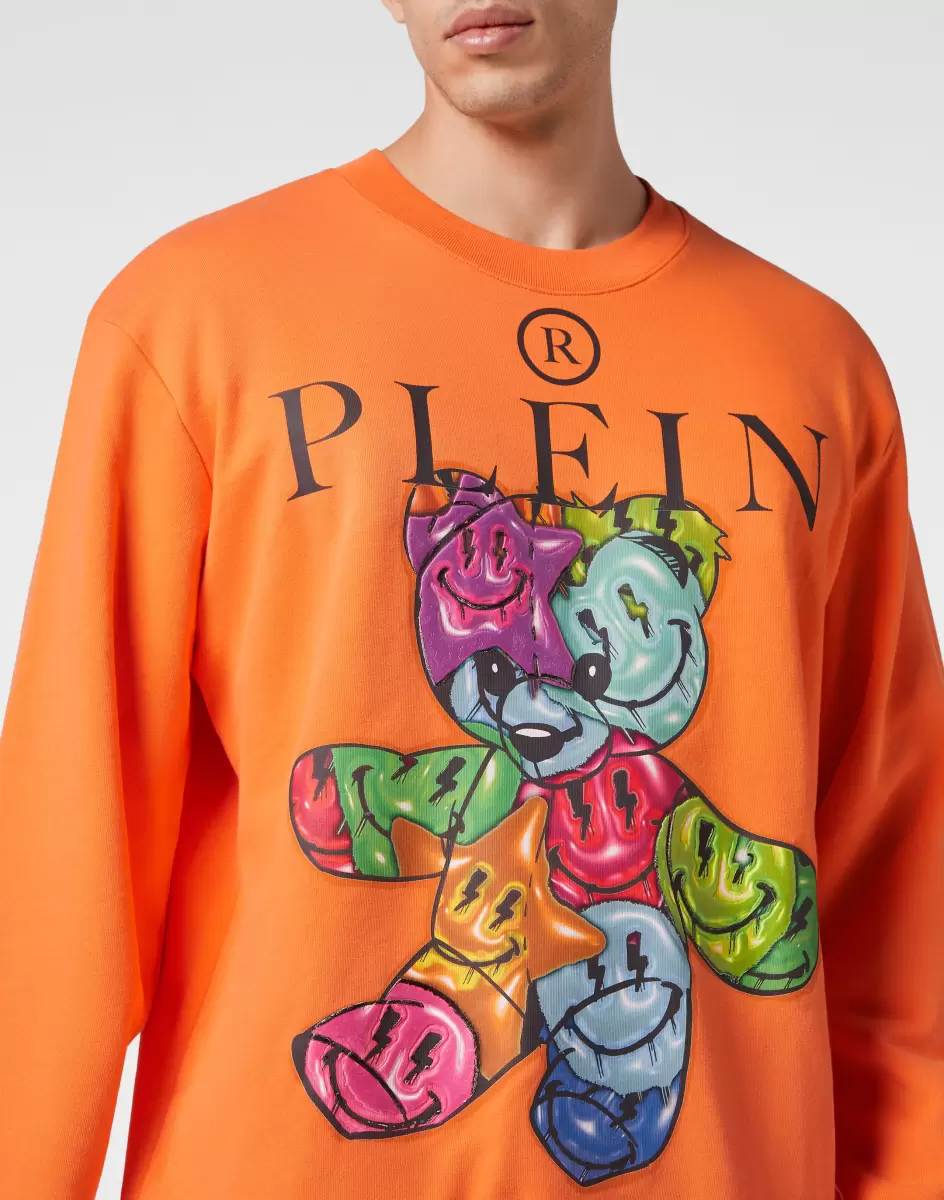 Sweatshirt Roundneck Teddy Bear Orange Street Couture Herren Rabattcode Philipp Plein - 4