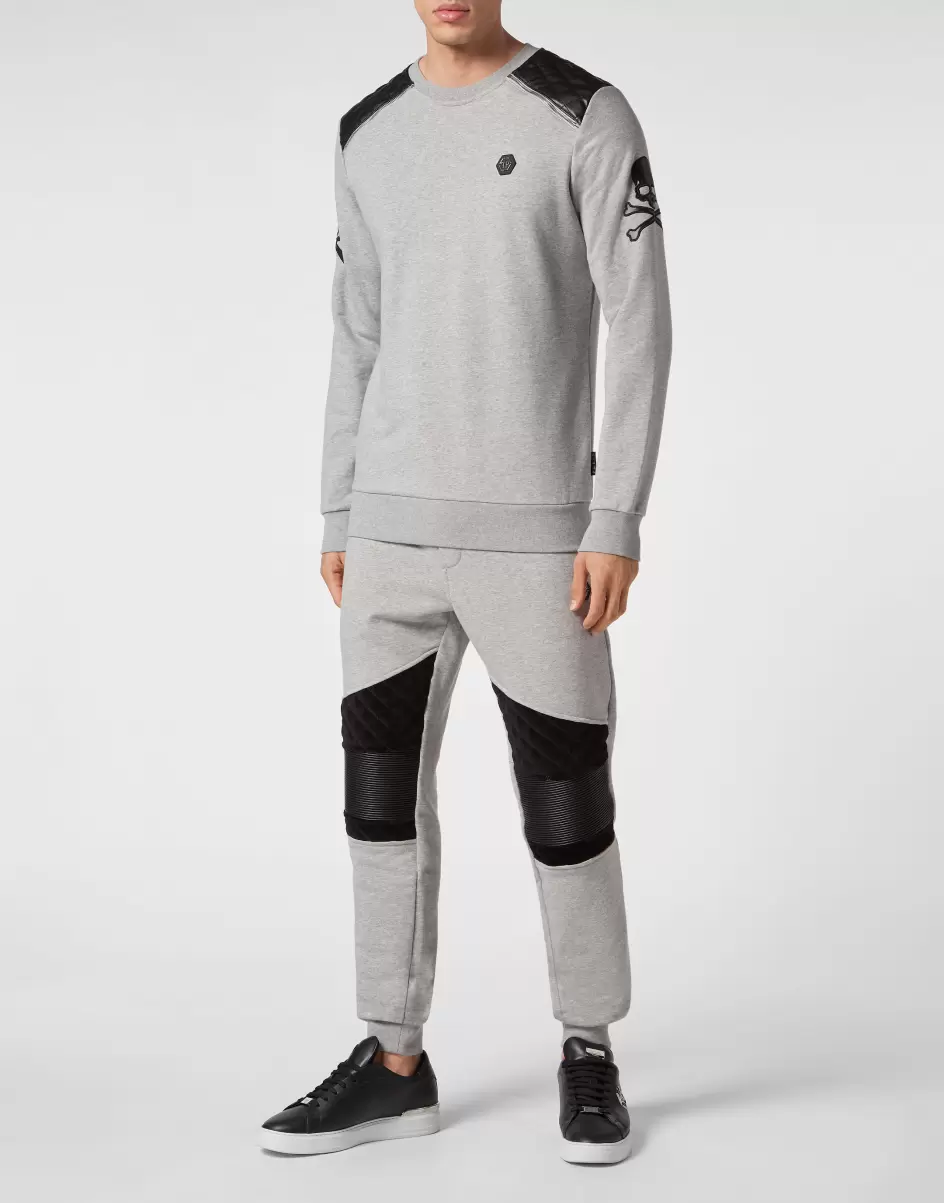 Herren Street Couture Vertrieb Philipp Plein Zip Chain Sweatshirt Ls Gothic Plein Grey - 3