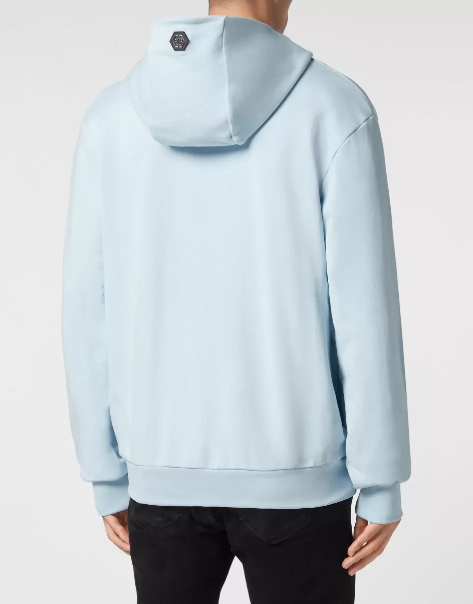 Hoodie Sweatshirt Street Couture Philipp Plein Light Blue Herren Kaufen - 2