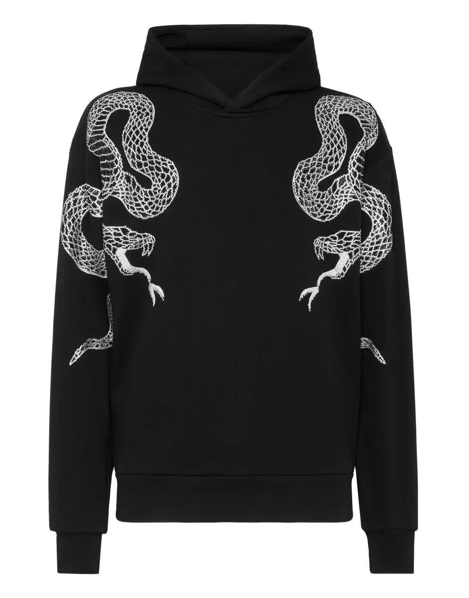 Pullover / Hoodies / Jacken Philipp Plein Hoodie Sweatshirt Snake Herren Wartungsfreundlich Black