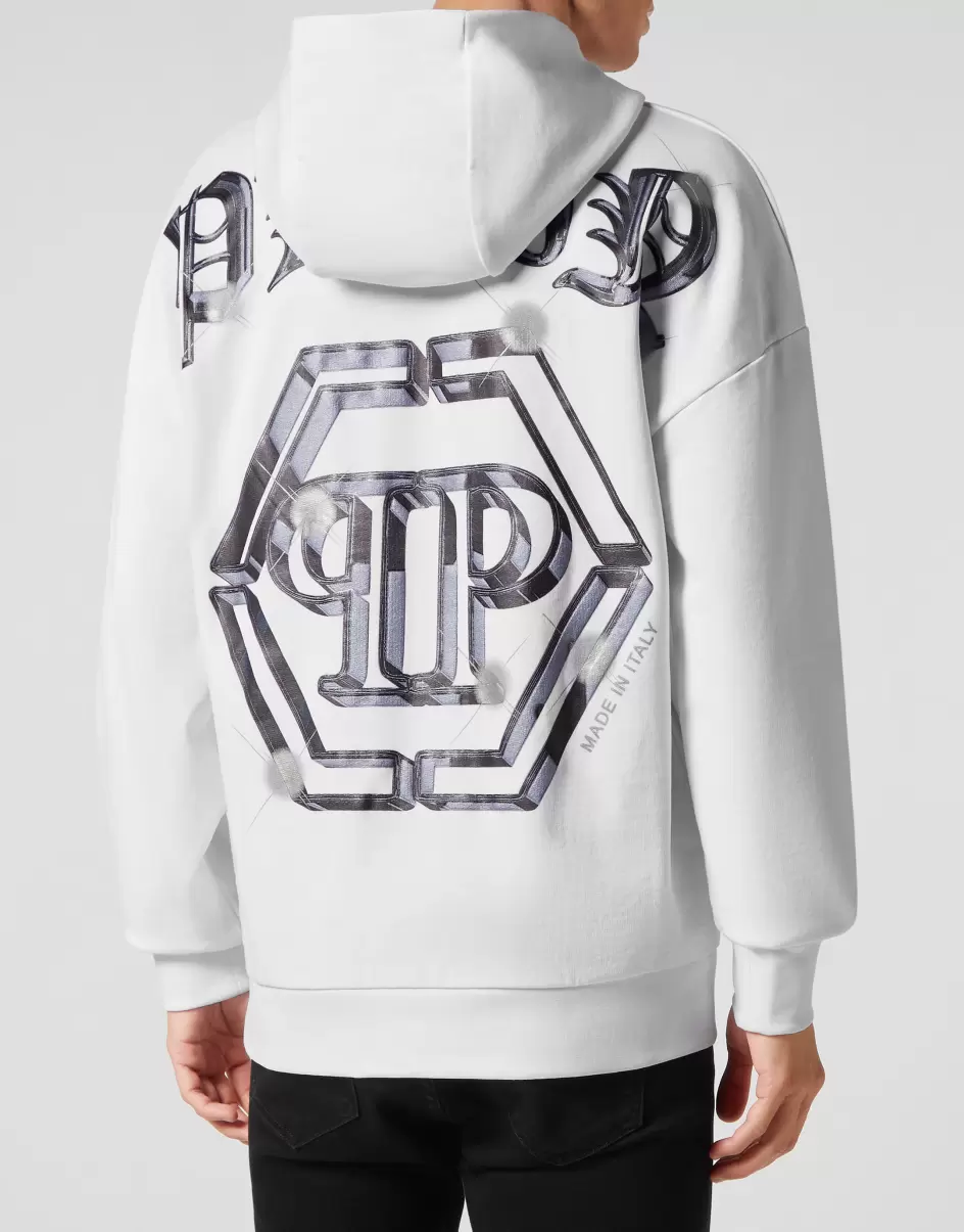 Herren Hoodie Sweatshirt Pp Glass Philipp Plein White Pullover / Hoodies / Jacken Produktstandard - 2