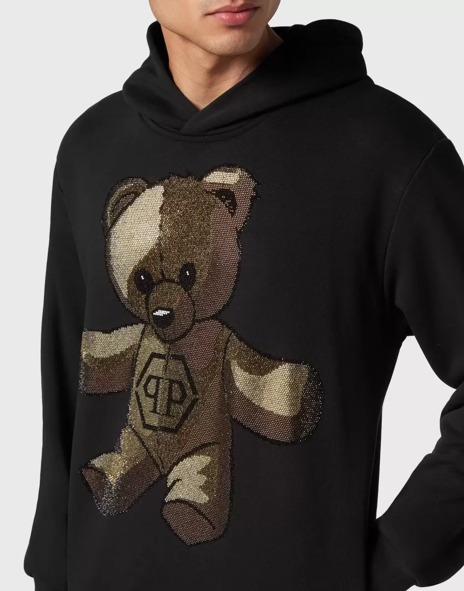 Pullover / Hoodies / Jacken Philipp Plein Rabatt Hoodie Sweatshirt Teddy Bear Black Herren - 4