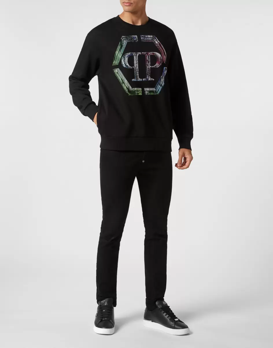 Black / Multicolored Herren Pullover / Hoodies / Jacken Sweatshirt Ls Pp Glass Philipp Plein Vertrieb - 3