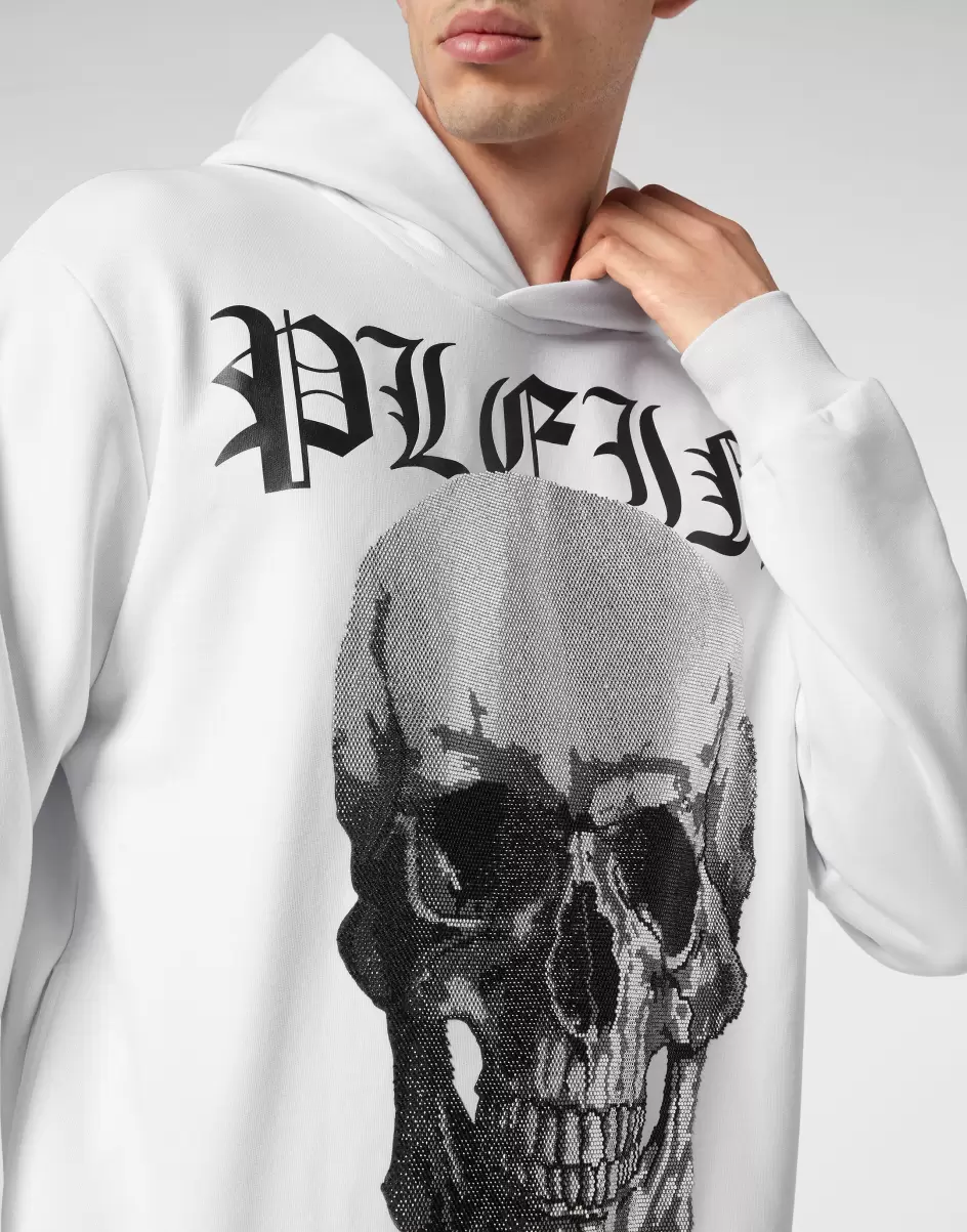 Herren Hoodie Sweatshirt With Crystals Skull Pullover / Hoodies / Jacken White Zuverlässigkeit Philipp Plein - 4