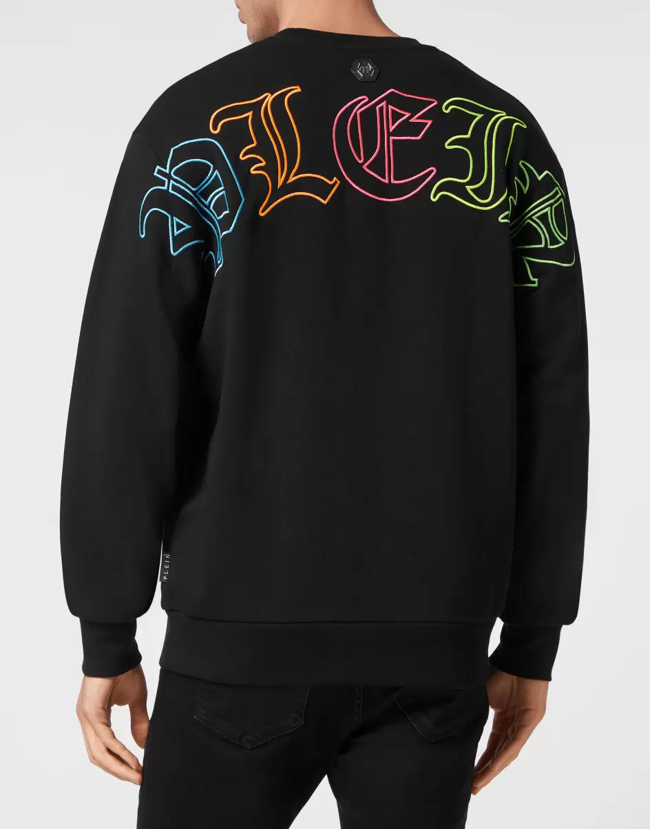 Philipp Plein Embroidered Sweatshirt Ls Black Rabatt Herren Pullover / Hoodies / Jacken - 2