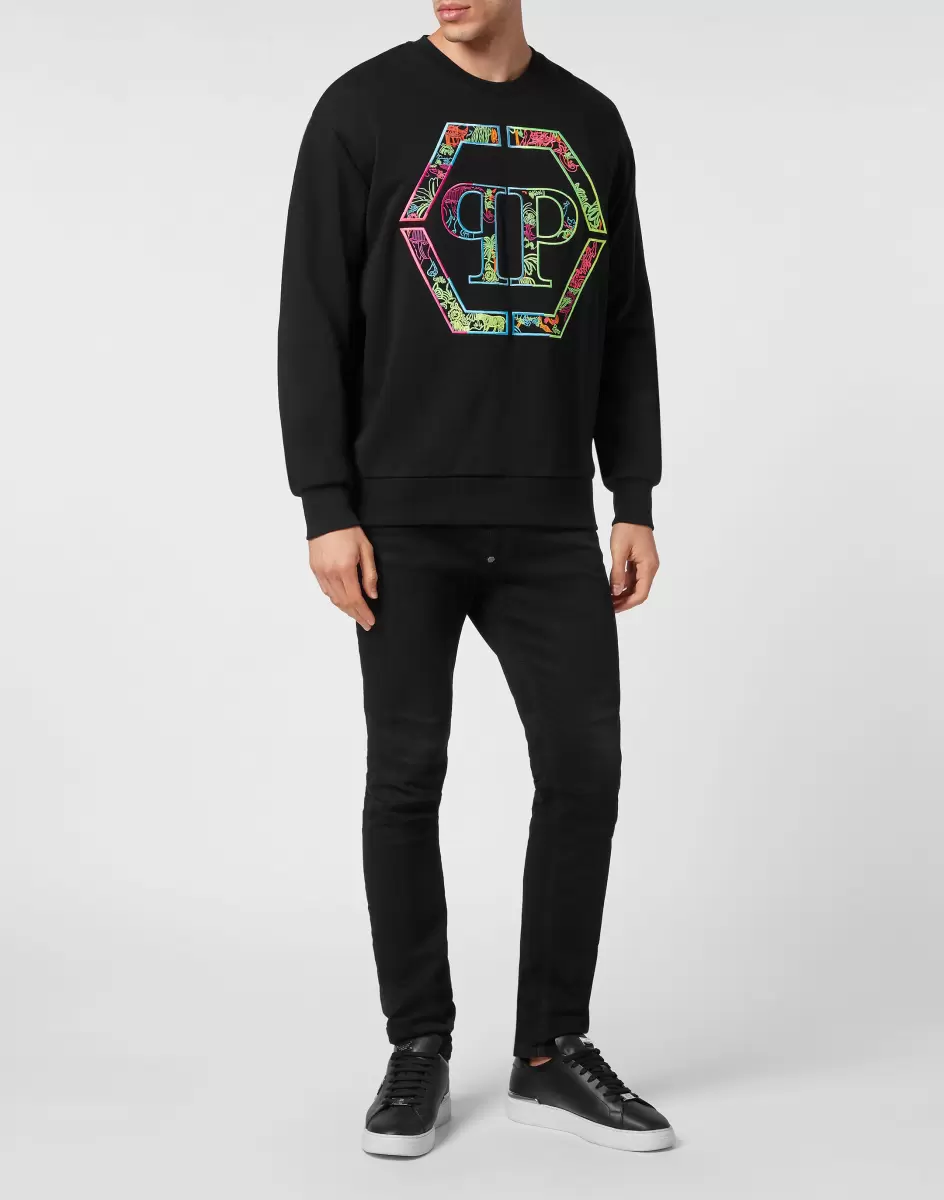Philipp Plein Embroidered Sweatshirt Ls Black Rabatt Herren Pullover / Hoodies / Jacken - 3