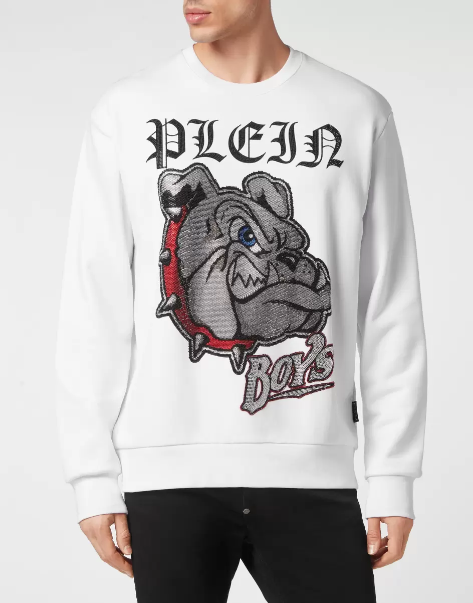 Philipp Plein Sweatshirt Ls Bulldogs White Pullover / Hoodies / Jacken Herren Rabattcode - 1
