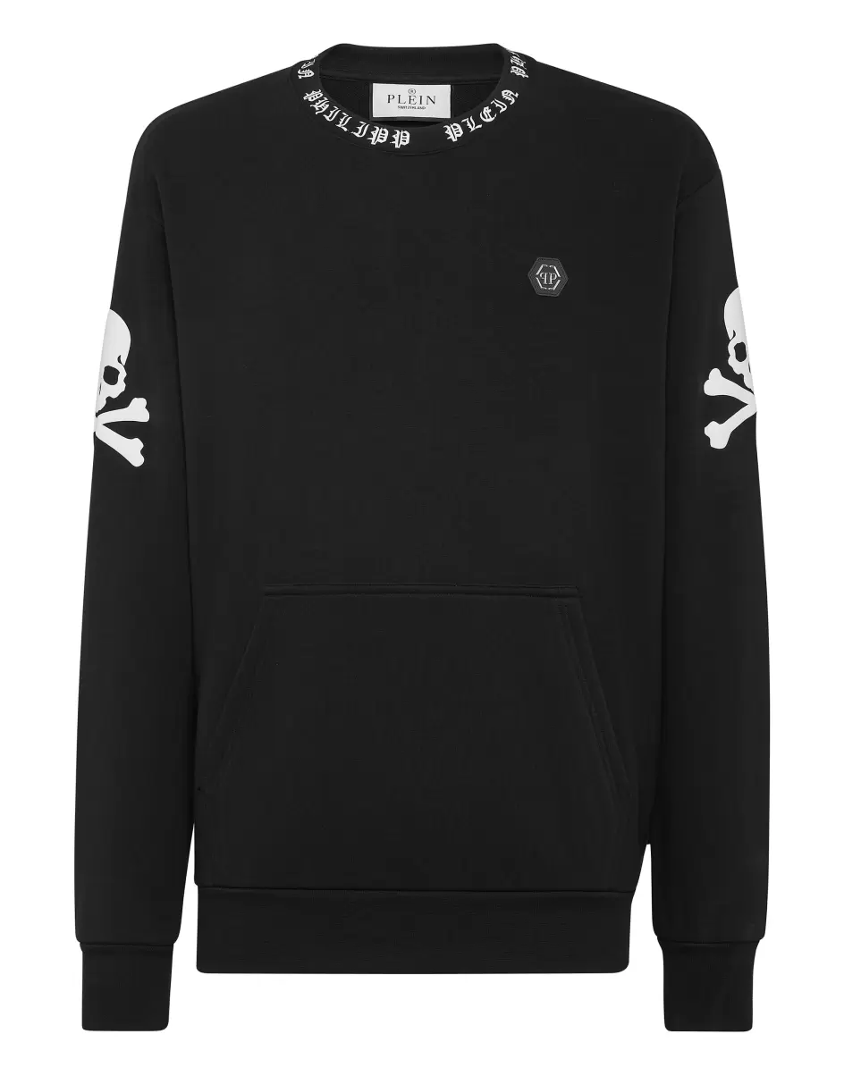 Black Herren Philipp Plein Pullover / Hoodies / Jacken Markenpositionierung Sweatshirt Ls Skull&Bones