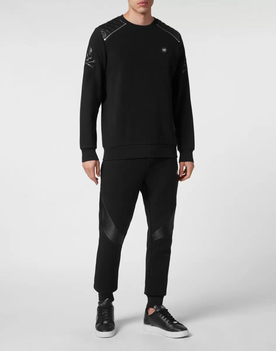 Herren Produktion Pullover / Hoodies / Jacken Philipp Plein Black Zip Chain Sweatshirt Ls Gothic Plein - 3