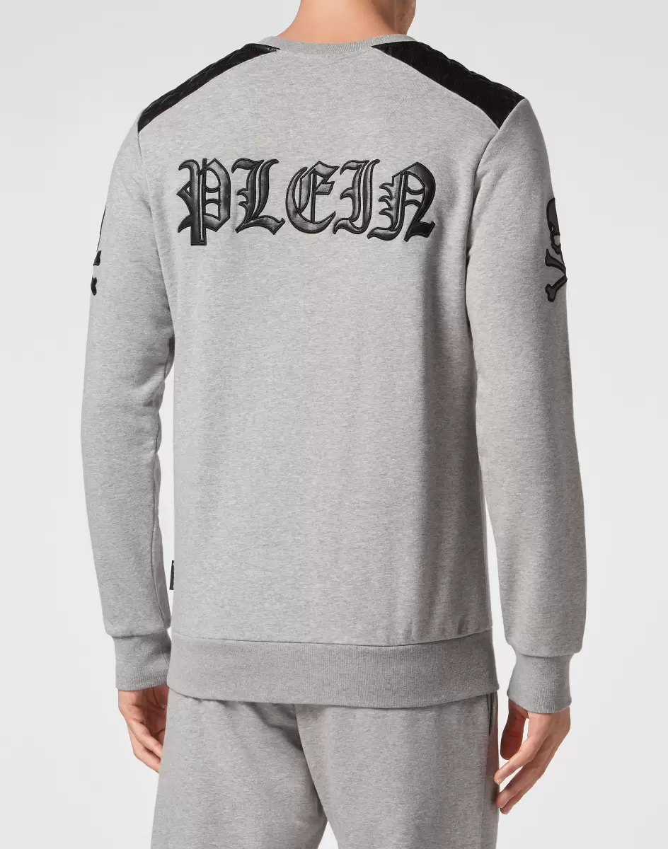 Bestellung Herren Pullover / Hoodies / Jacken Grey Philipp Plein Zip Chain Sweatshirt Ls Gothic Plein - 2