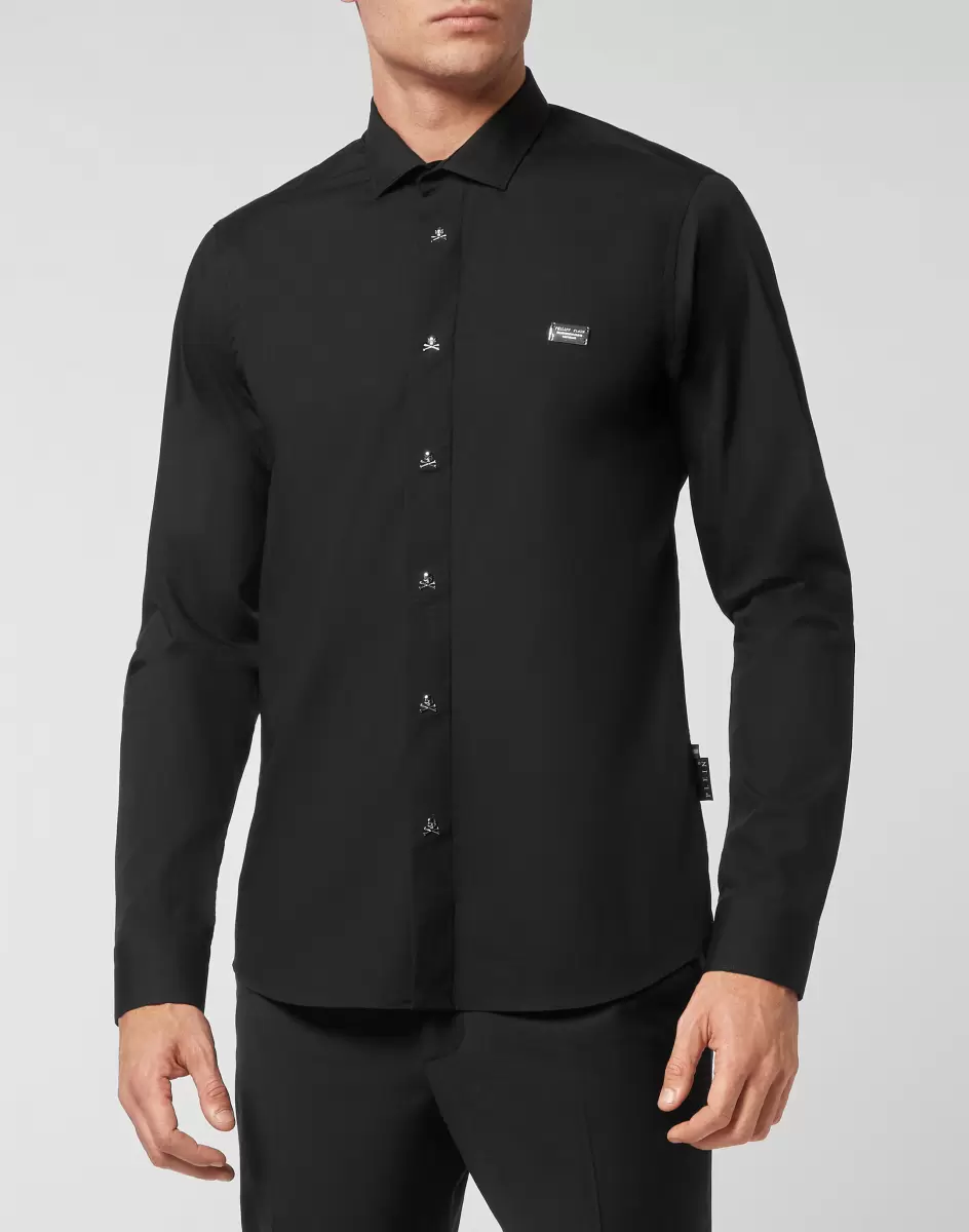 Hemden Black Philipp Plein Herren Vertriebsstrategie Shirt Sugar Daddy Cut Ls - 1