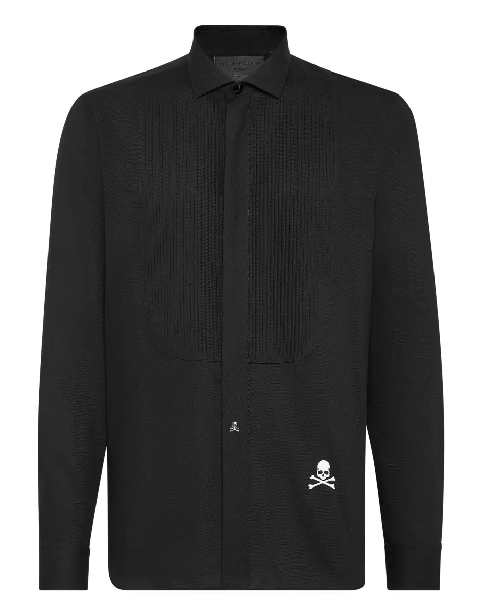 Hemden Black Herren Teuer Black Tie Shirt Philipp Plein