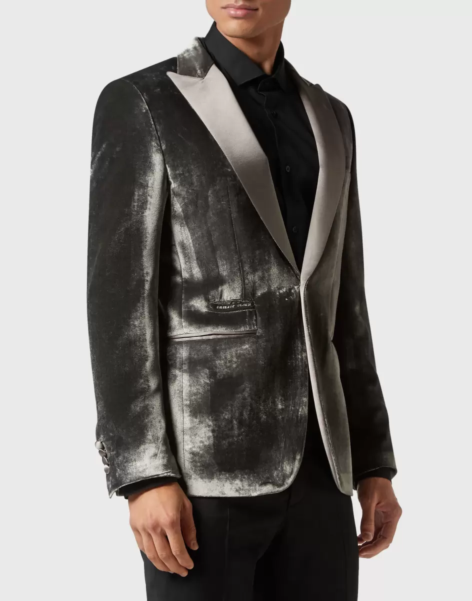 Philipp Plein Neues Produkt Dark Grey Herren Sartorial Velvet Blazer - 1