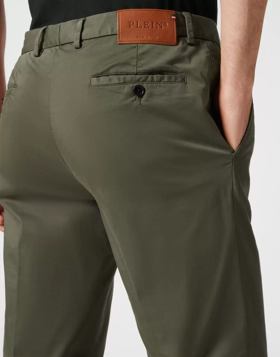 Hosen & Shorts Herren Long Trousers Chinos Fit Produktion Philipp Plein Military - 4